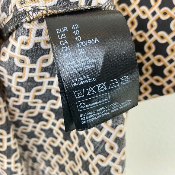 Richard Allen x H&M A-Line Mini Shift Dress Size 10 Geometric Chain Lagenlook - Picture 6 of 8